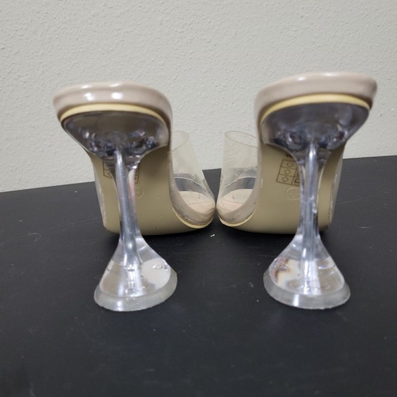 Nasty Gal Womens Off White Slip‎ On Square Toe High Stiletto Pump Heels Size 5 - Picture 3 of 6